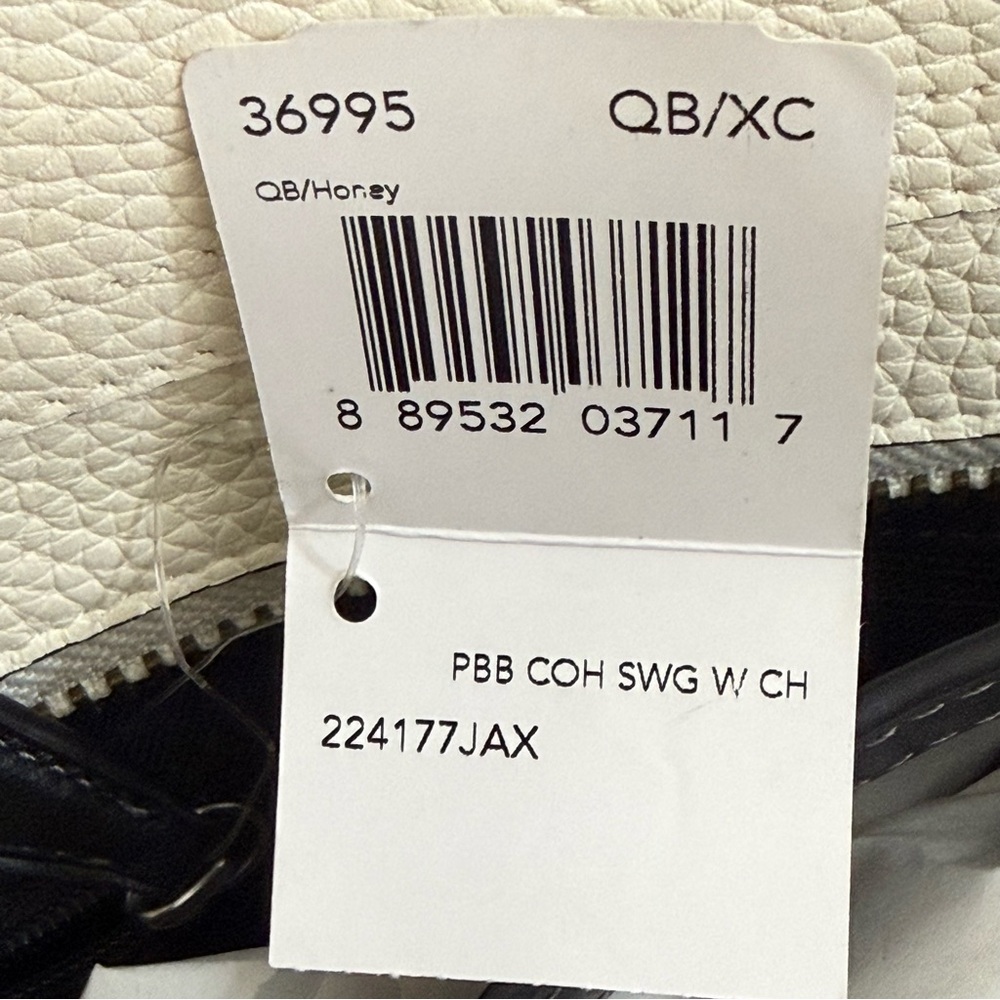 Coach Swagger with Chain in Pebble Leather Orange/Black/White 36995 NWT - Picture 15 of 16